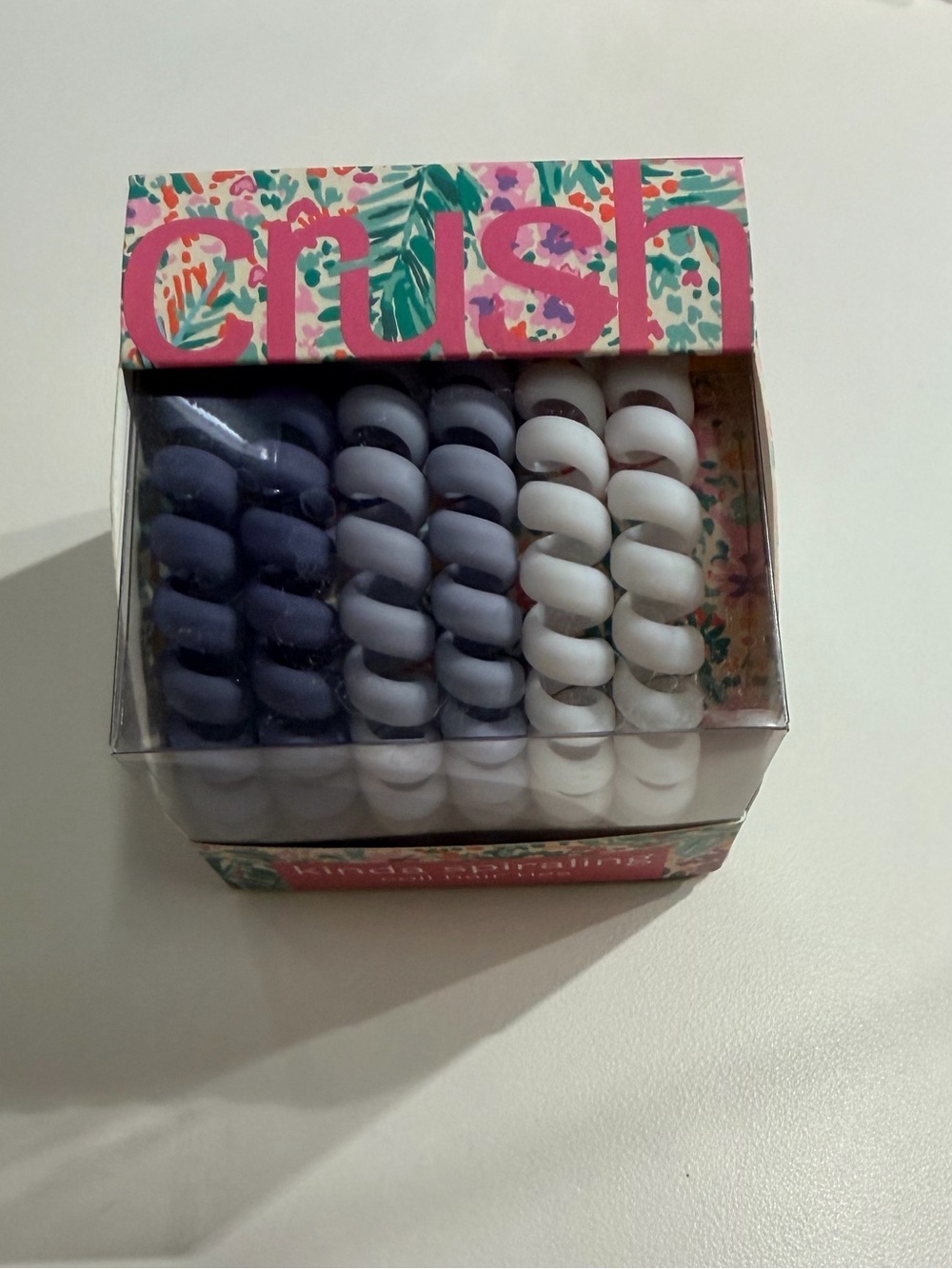 Crush Spiral Hair Ties - Lavender & White Set
